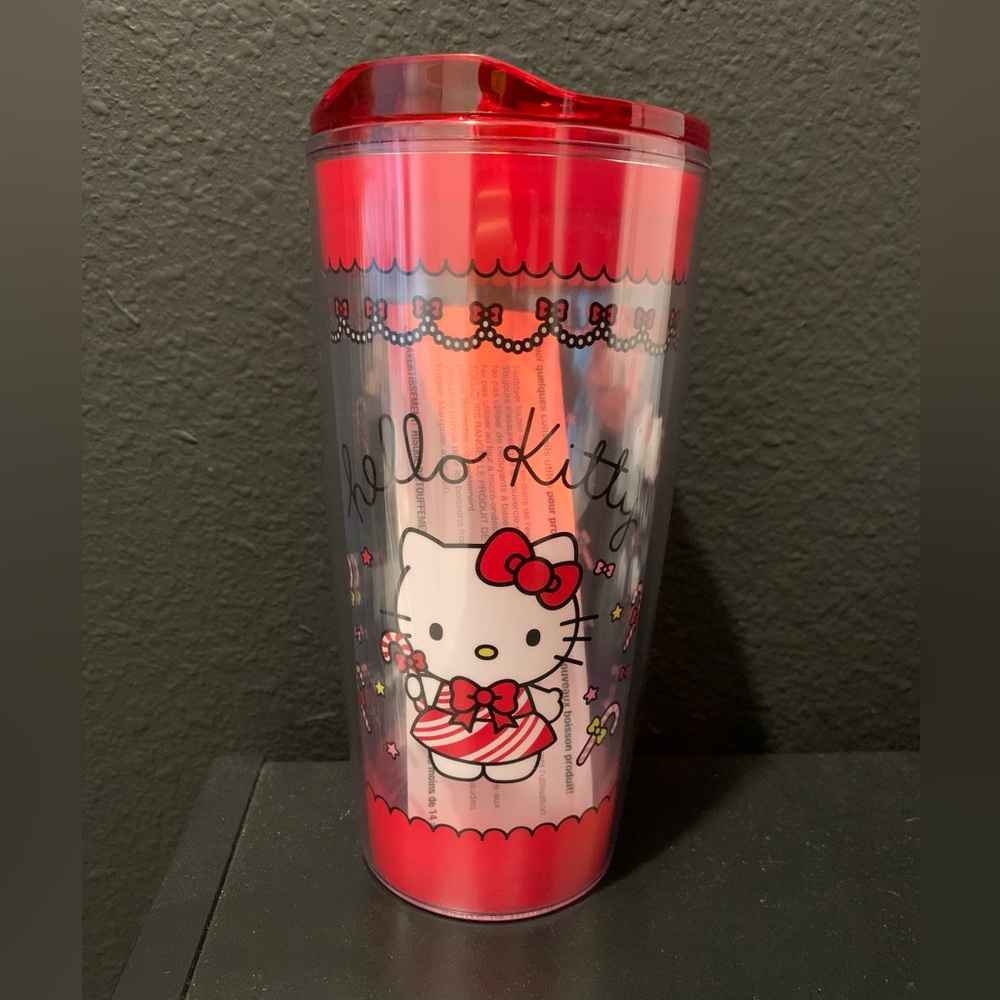 Hello Kitty Red Tumbler Christmas Sliding Lid Sanrio New Plastic